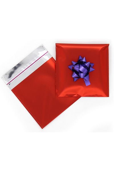 reprodesign 11X12 Red Luxury Banded Matte Metalized Gift Package (50 Pcs)