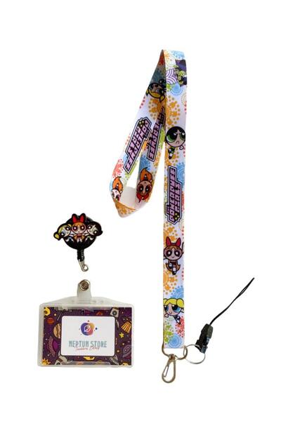 neptünstore مجموعة Powerpuff Girls مكونة من 3 أشرطة للرقبة والهاتف + Powerpuf...