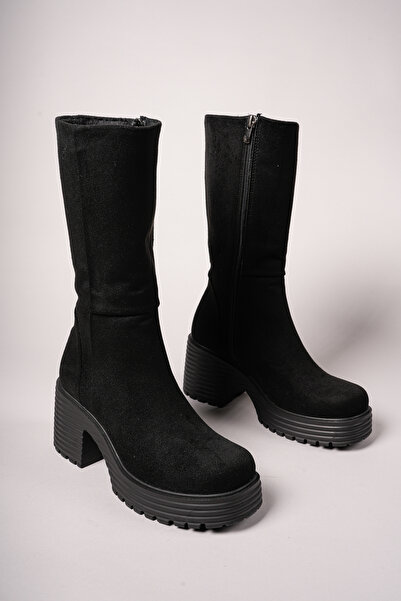 Riccon Dámské kozačky Henelra 0012270 Černý semiš