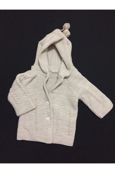 BABYİBO Unisex Bebek Ekru  Hırka Mont Bebek Üst Giyim Hırka Mont