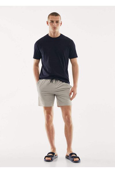 MANGO Man Gemusterter Shorts-Badeanzug mit Schnürung