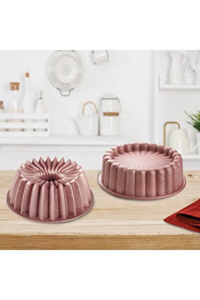 Esta Cast Iron Slice Rose Gold Set of 2 Cake Molds