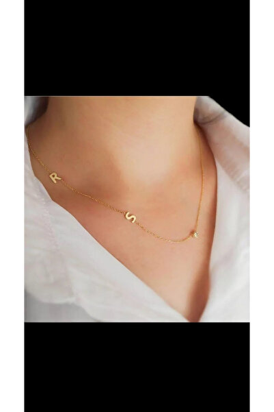 Pomodor R Ve S Harfli 925 Ayar Gümüş Kolye (İSTEDİĞİNİZ HARFLERİ VE RENGİ SOR...