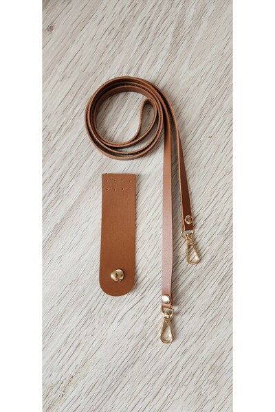 Leather Snap Cap And Thin Strap 110 Cm