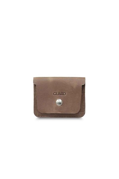 GUARD Coffee Crayz Mini Genuine Leather Card Holder with Paper Money Compartment