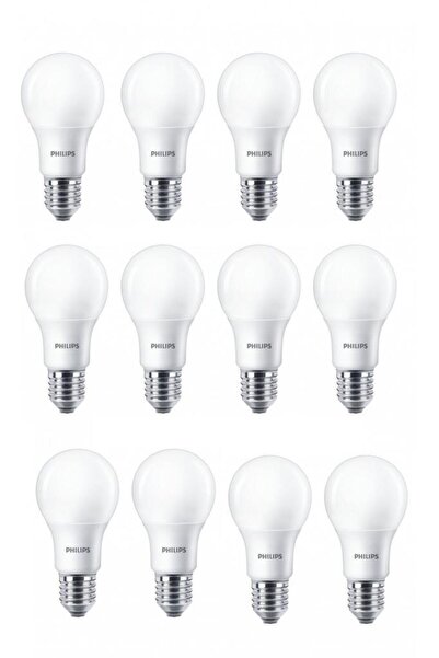 Philips 8w (60w) Led Ampul Sarı 2700k (12 Adet) Tasarruflu Lamba
