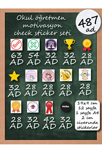 cakaybu 487 قطعة مجموعة ملصقات تحفيزية لمعلم المدرسة