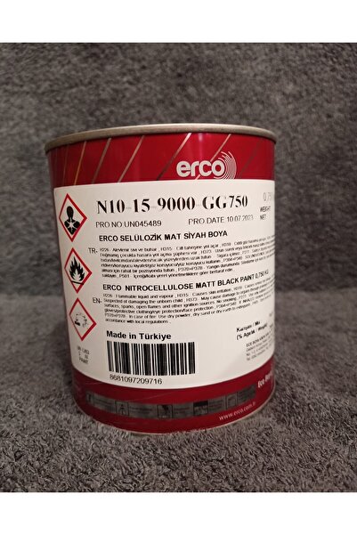 ERCO Mat Siyah Boya (SELÜLOZİK) (0,750KG) (YERLİ)
