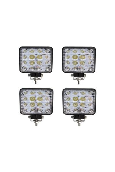 Oto Türk 16 Ledli Çalışma Lambası 12-24 Volt Uyumlu 1 Yıl Garanti 4 Adet