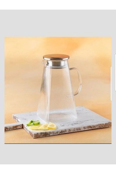 ACAR Çizgili Borosilikat Cam Sürahi 1500 ml