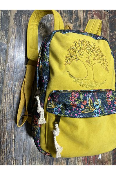 Street Bag Tree of Life Κεντημένο Ethnic Αυθεντικό Σακίδιο πλάτης Bohemian Καθημερινή χρήση ταξιδιού