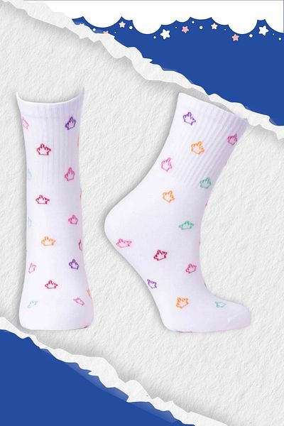 Nixora Κάλτσες Unisex με μοτίβο στα δάχτυλα σε λευκό χρώμα