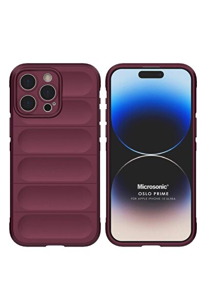 Microsonic Apple Iphone 15 Pro Max Kılıf Oslo Prime Bordo