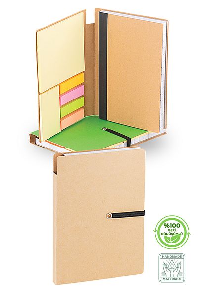 EGESTA Hard Cover Notebook with Recycled Note Paper and Line - Kraft