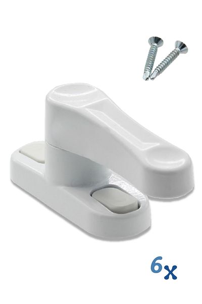 Evene Window Child Lock Window Lock Glass Lock Safety Child Lock Door Latch 6 Pieces White
