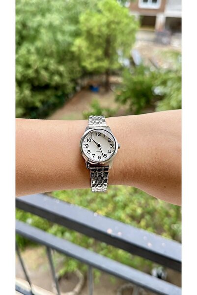 İnogge Round Steel Women's Silver Color Wristwatch