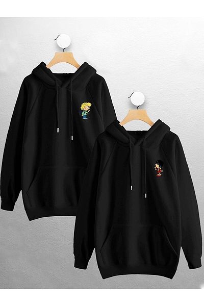 Jobia Outdoors Women's Men's Cedric Chen Chest Printed Lover Couple Combination Design Hooded Sweatshirt Set of 2