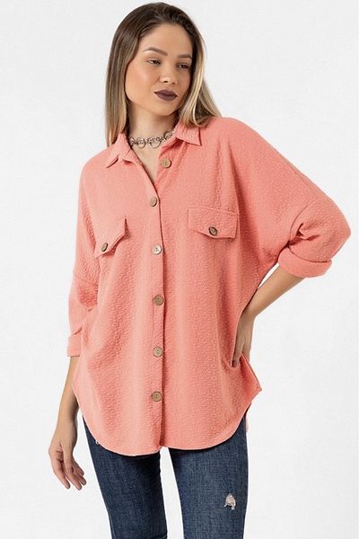 ubmbutik Jachetă de cămașă din jacquard matlasată supradimensionată