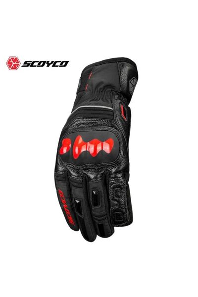 ebakbak Motosiklet Eldiveni Deri Ve Cordura Reflektörlü Su Geçirmez Özel İç M...