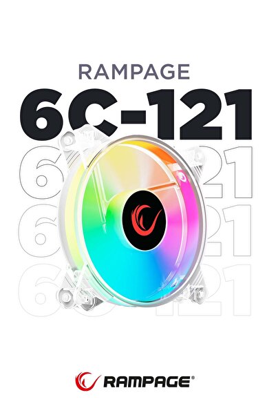 Rampage 6c-121 12cm Rainbow Aydınlatmalı Şeffaf Pc Kasa Fanı 6649642