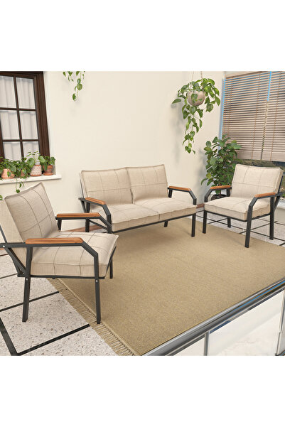 Mygusi "Mygusi" Hayal Balkon, Bahçe, Cafe - Metal Kanepe Koltuk Takımı - 2+1+1