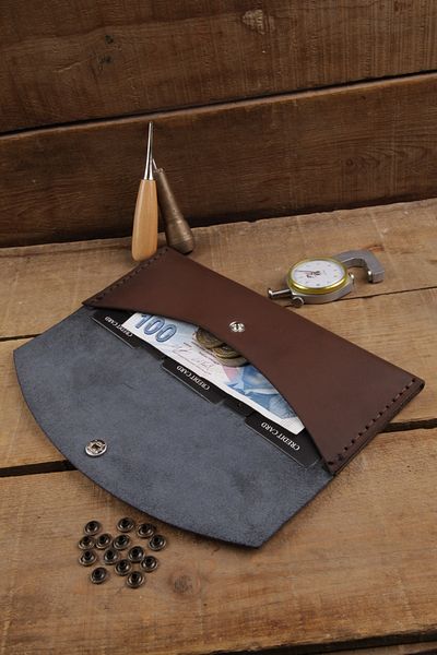 New Coast Leather 1900's Ръчно изработен дамски портфейл от естествена кожа