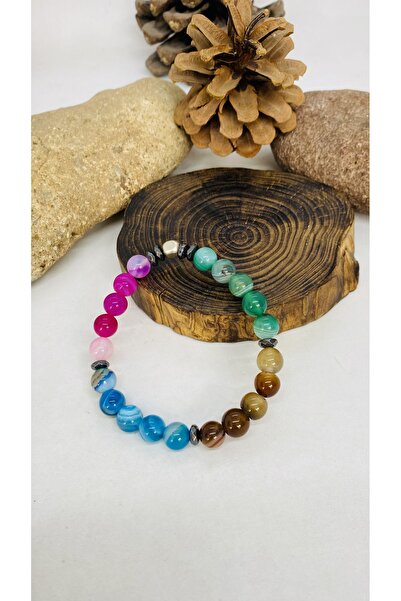 Porsuk Alternatif Handmade Natural Stone Elastic Women's Bracelet