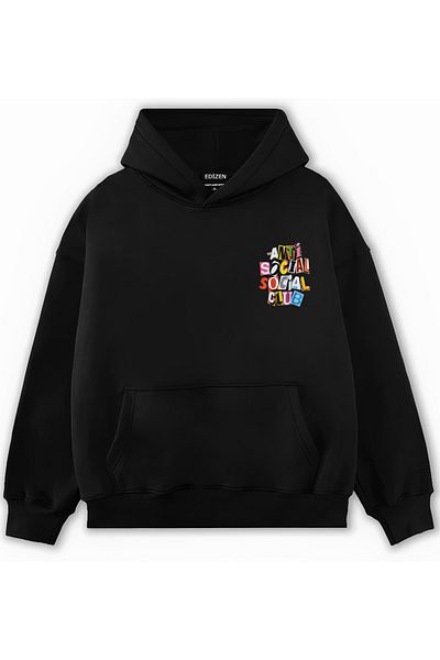 Edizen Суитшърт с качулка Anti Social Club 2024 Oversize Premium, 100% памук