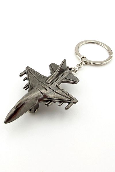 Solfera F16 Falcon Fighter Aircraft Fighter Gray Metal Keychain KC071