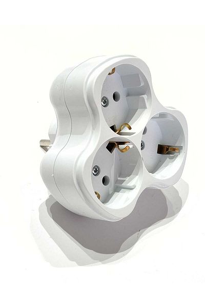 ELBİ DELTA-GOLYAD 3-PIECE GROUND PLUG SOCKET (WHITE) (NEW)