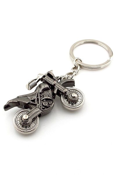 Solfera Motocross Racing Motorcycle Gray Color Metal Keychain KC029