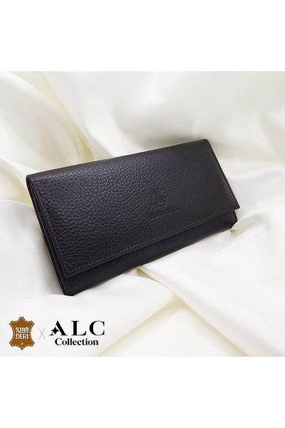 ALC Collection Genuine Leather Classic Brown Women's Wallet with Cover