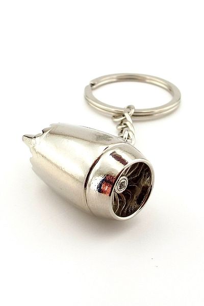 Solfera Airplane Jet Motor Shaped Aviator Pilot Heavy Metal Keychain KC050