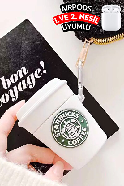 EWEC 1.And 2nd Generation Compatible Shock Absorbing and Protective Silicone Headphone Case with Coffee Cup Figure