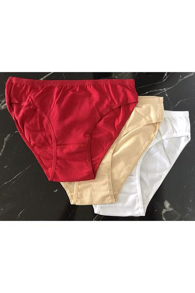 AyModa Chiloți de bikini pentru femei din bumbac din 3 piese