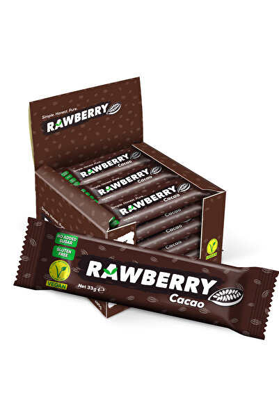 Rawberry Cacao Şeker Ilavesiz Vegan Glutensiz Kuruyemiş Bar Kutuda 15 Adet