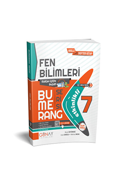 Günay Yayınları Yeni Müf. 7. Sınıf Fen Bilimleri Bumerang Etkinlikli Kitap Ko...
