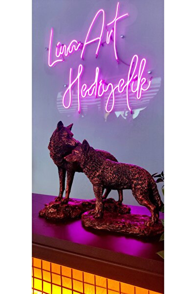 Lina Art hediyelik İkili Dekoratif Eş Kurt