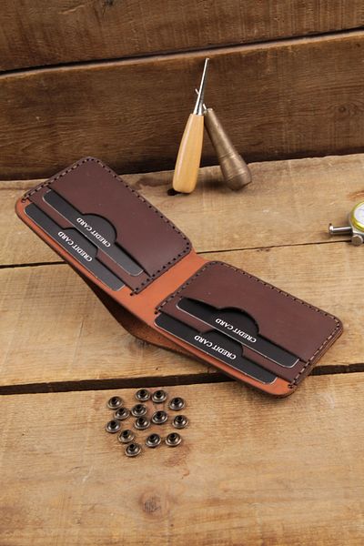 New Coast Leather 1900's Ръчно изработен минималистичен мъжки портфейл от естествена кожа
