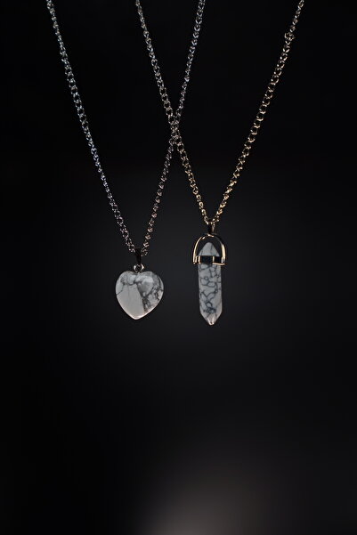 DOODLE مجموعة قلادة من الحجر الطبيعي من هاولايت للعشاق والأصدقاء