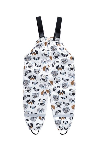 Petityu DOG PATTERN children's rain pants children's rainsuit