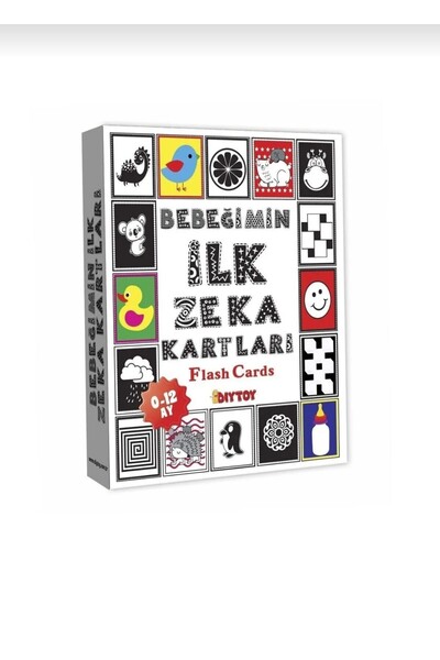 Diytoy بطاقات فلاش بطاقات الذكاء الأولى لطفلي من 0 إلى 12 شهرًا