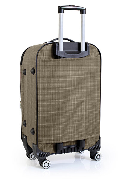 louisiana polo 3'lü Valiz Seti 4 Teker Kumaş Valiz Bej 1081