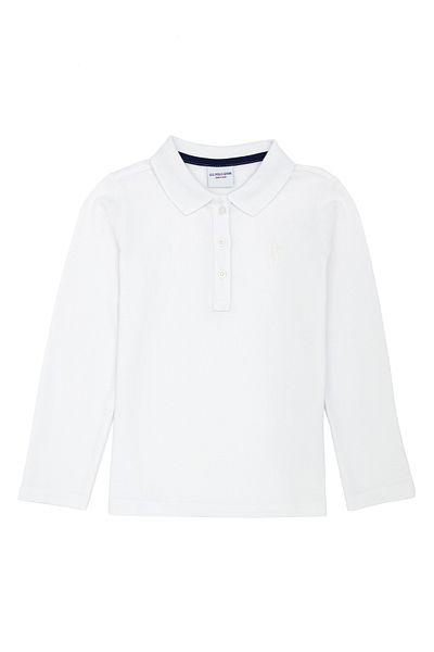 U.S. Polo Assn. BASE. Polo Assn. White Girl's Polo Neck Long Sleeve Sweatshirt TP01-SK023