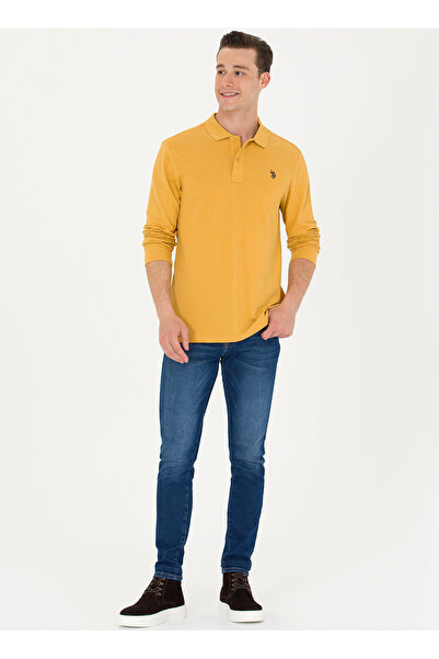 U.S. Polo Assn. Η.Π.Α. Polo Assn. Ανδρικό φούτερ Polo Neck Mustard GTP01SK023