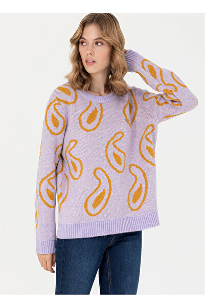 U.S. Polo Assn. U.S. Polo Assn. Bisiklet Yaka Regular Fit Lila Kazak Kadın ADES