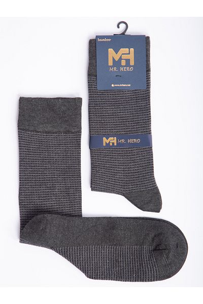 MRHERO Мъжки дълги чорапи от бамбук, 6 броя - антрацит, с аромат на парфюм
