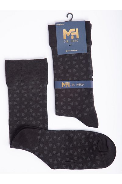 MRHERO Мъжки дълги чорапи от бамбук, 6 броя - черни, с аромат на парфюм