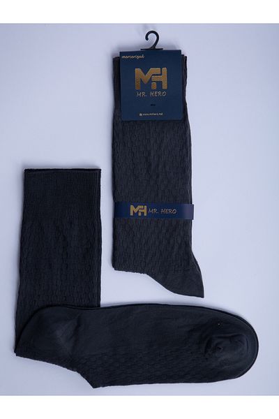 MRHERO Мъжки дълги чорапи с бамбуков мотив, антрацит, 6 чифта, 1072
