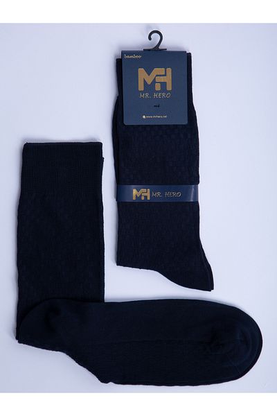 MRHERO Мъжки дълги чорапи с капка, тъмносини, бамбукови, чифт от 6 броя